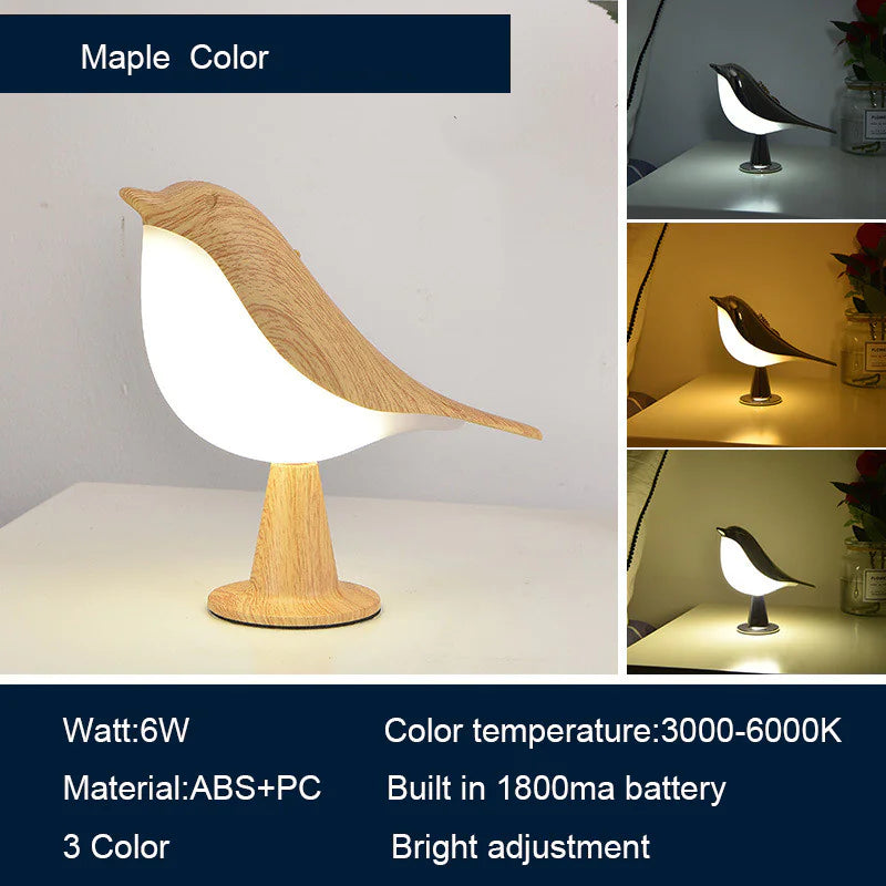Magpie Bird LED Lamp – Minimalist Night Light for Cozy Corners
