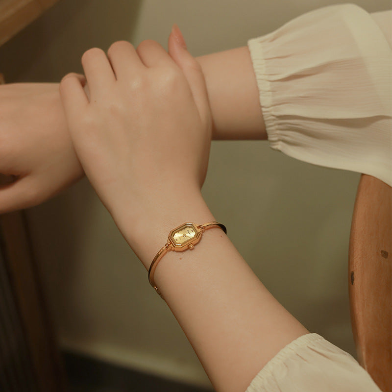 Vintage Rectangle Watch – Elegant Gold-Toned Heirloom Style by BLOSÉ