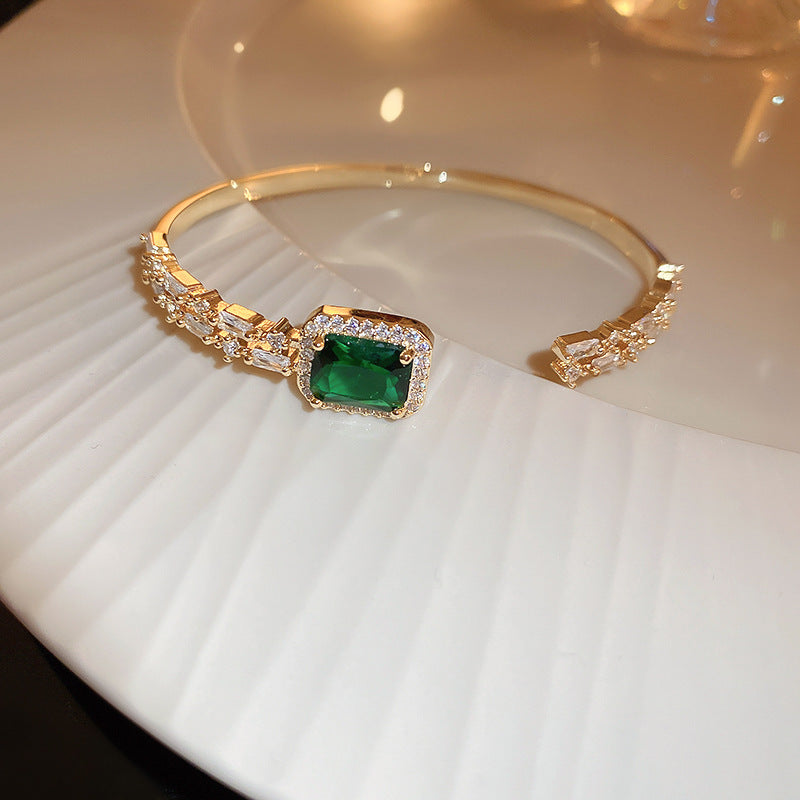 Emerald Gold Bracelet – Adjustable Luxe Statement by BLOSÉ