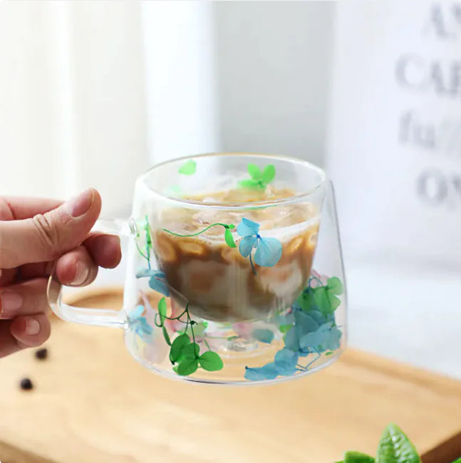 Double-Layer Borosilicate Glass Coffee Cup – Elegant Heat-Resistant Mug for Tea & Espresso Lovers