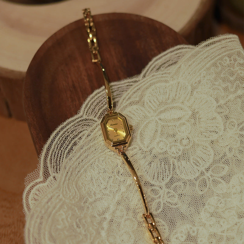 Vintage Rectangle Watch – Elegant Gold-Toned Heirloom Style by BLOSÉ