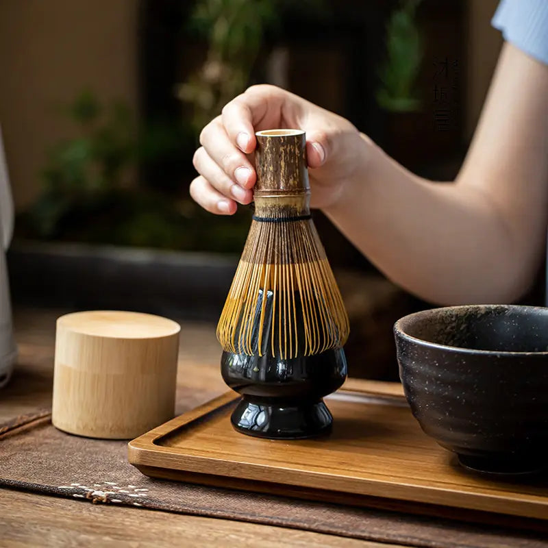 Traditional Japanese Matcha Tea Set – Bamboo Whisk & Ceramics Gift Box