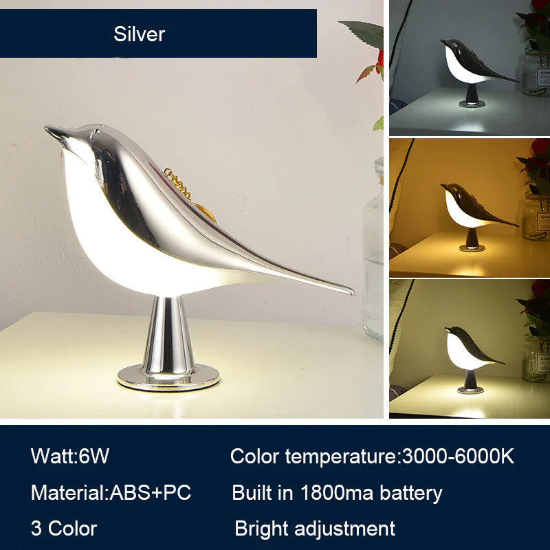 Magpie Bird LED Lamp – Minimalist Night Light for Cozy Corners