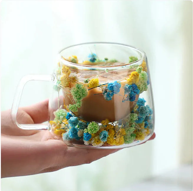 Double-Layer Borosilicate Glass Coffee Cup – Elegant Heat-Resistant Mug for Tea & Espresso Lovers