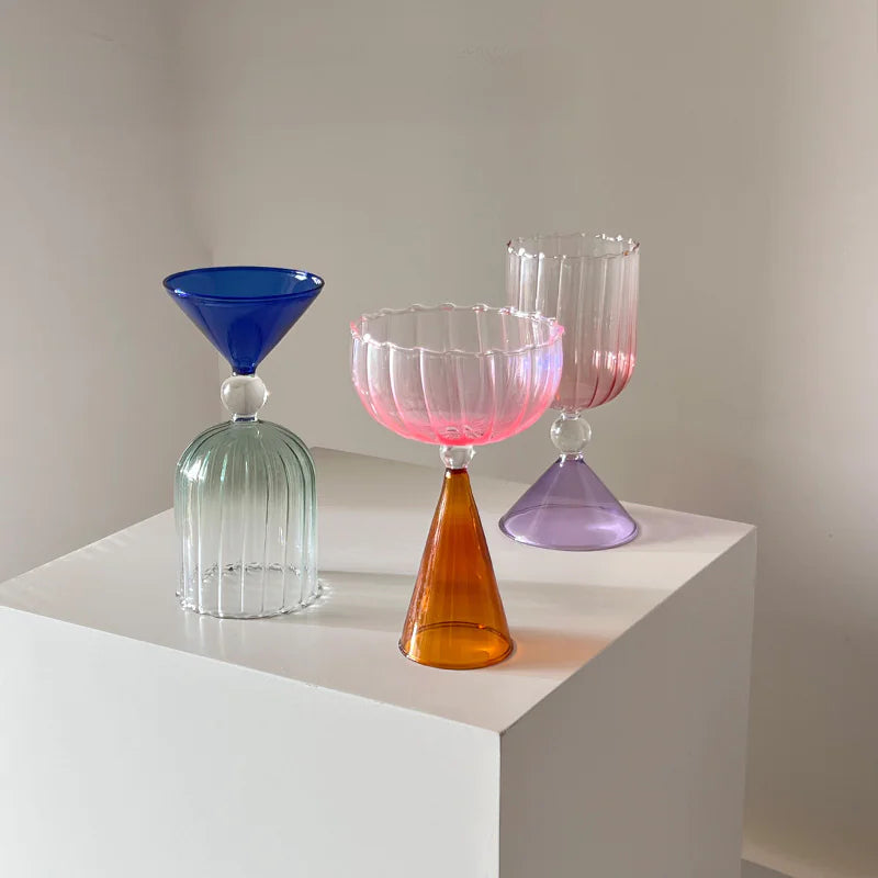 Modern Art Glass Cups – Irregular Design for Coffee, Juice & More