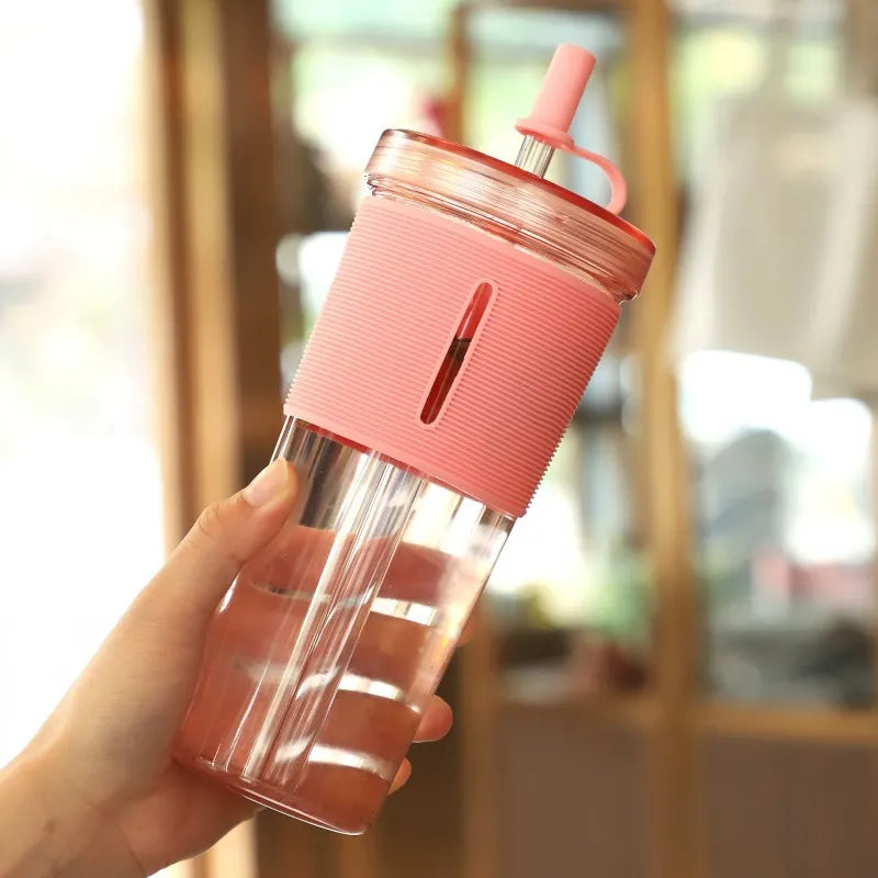 Student Portable Outdoor Double Layer Large Capacity Plastic Cup