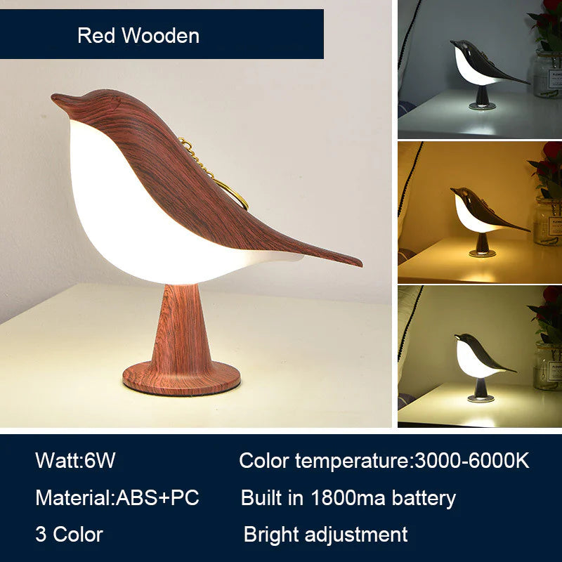 Magpie Bird LED Lamp – Minimalist Night Light for Cozy Corners