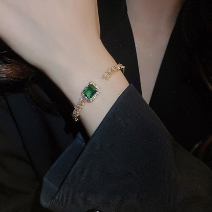 Emerald Gold Bracelet – Adjustable Luxe Statement by BLOSÉ