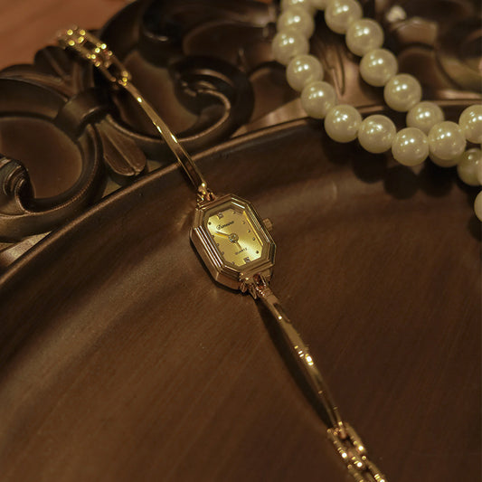 Vintage Rectangle Watch – Elegant Gold-Toned Heirloom Style by BLOSÉ