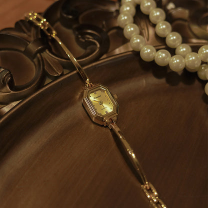 Vintage Rectangle Watch – Elegant Gold-Toned Heirloom Style by BLOSÉ