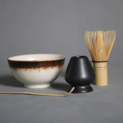 Traditional Japanese Matcha Tea Set – Bamboo Whisk & Ceramics Gift Box