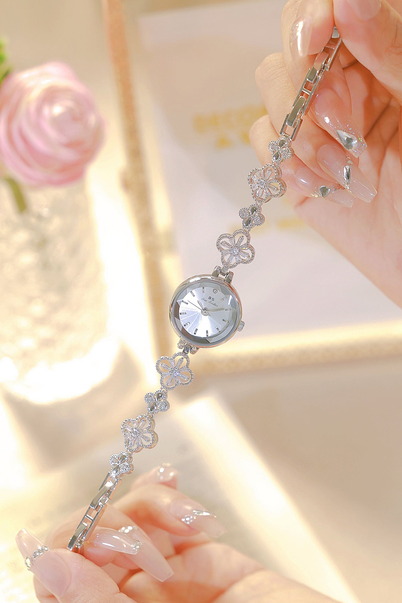 Crystal Floral Bracelet – Adjustable Luxe Look by BLOSÉ