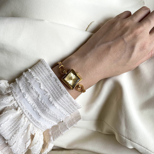 Gold Bracelet Watch – Chunky Statement Block Style by BLOSÉ