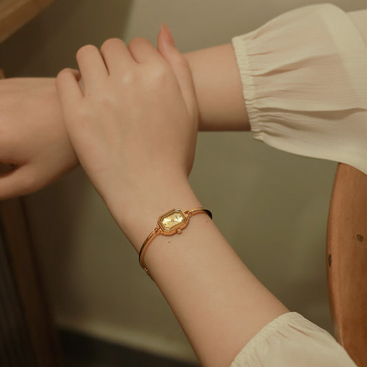 Vintage Rectangle Watch – Elegant Gold-Toned Heirloom Style by BLOSÉ