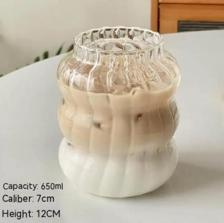 Morning Glow Glass Cup – Perfect for Coffee, Milk & Juice Moments