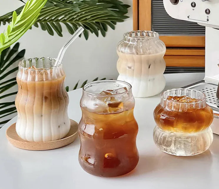 Morning Glow Glass Cup – Perfect for Coffee, Milk & Juice Moments