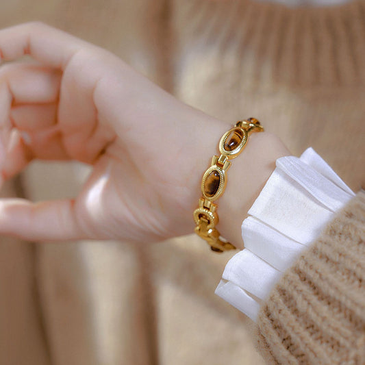 Tigereye Gold Bracelet Watch – Retro Statement Style by BLOSÉ