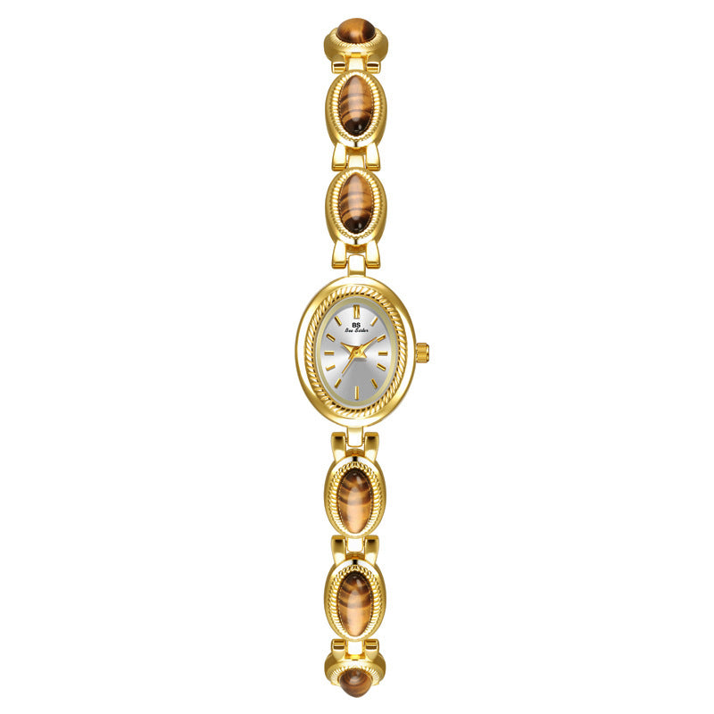 Tigereye Gold Bracelet Watch – Retro Statement Style by BLOSÉ