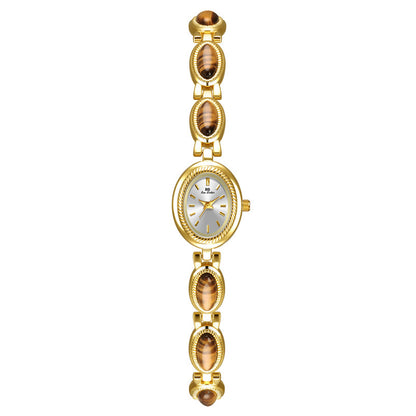Tigereye Gold Bracelet Watch – Retro Statement Style by BLOSÉ