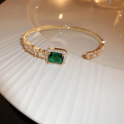 Emerald Gold Bracelet – Adjustable Luxe Statement by BLOSÉ