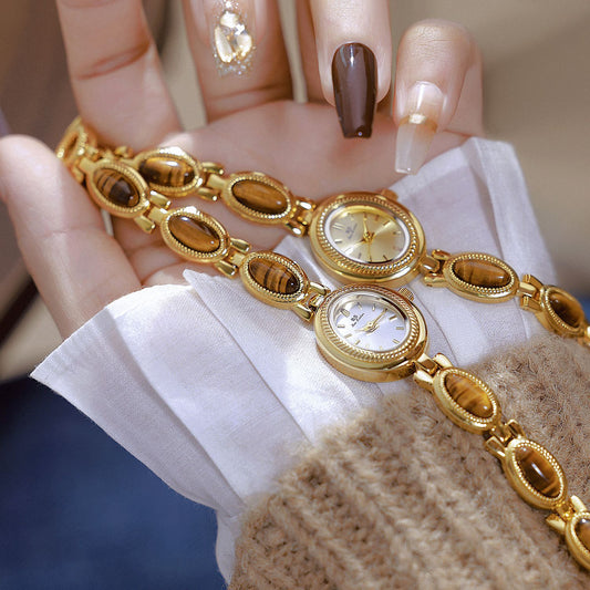 Tigereye Gold Bracelet Watch – Retro Statement Style by BLOSÉ