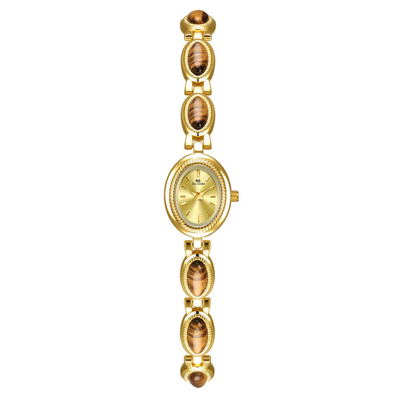 Tigereye Gold Bracelet Watch – Retro Statement Style by BLOSÉ