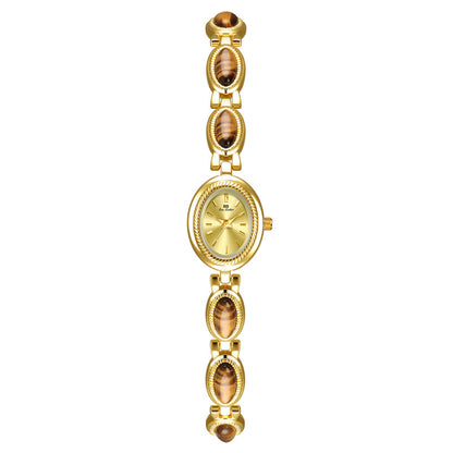 Tigereye Gold Bracelet Watch – Retro Statement Style by BLOSÉ