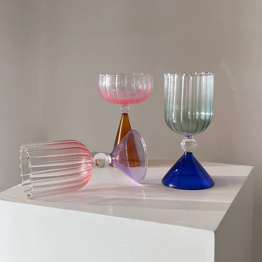 Modern Art Glass Cups – Irregular Design for Coffee, Juice & More
