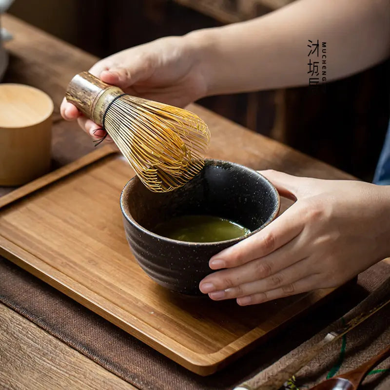 Traditional Japanese Matcha Tea Set – Bamboo Whisk & Ceramics Gift Box