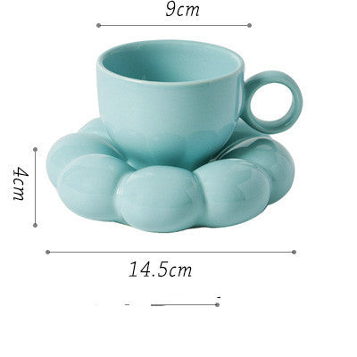 Flower Ceramic Mug with Saucer – Aesthetic Bloom Cup by BLOSÉ