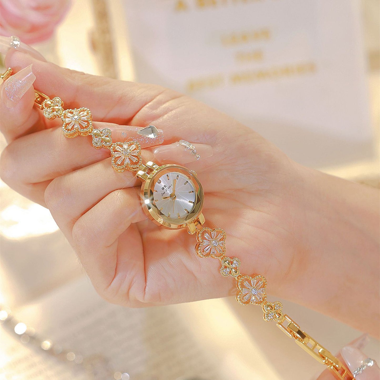 Crystal Floral Bracelet – Adjustable Luxe Look by BLOSÉ