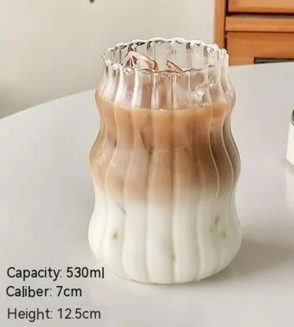 Morning Glow Glass Cup – Perfect for Coffee, Milk & Juice Moments