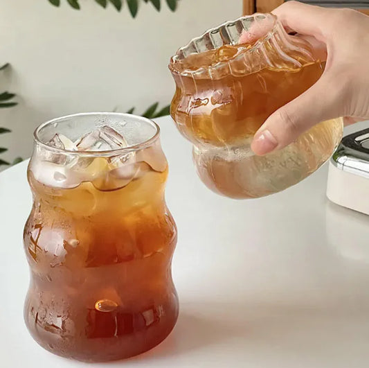 Morning Glow Glass Cup – Perfect for Coffee, Milk & Juice Moments